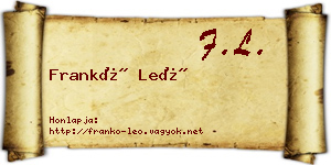 Frankó Leó névjegykártya